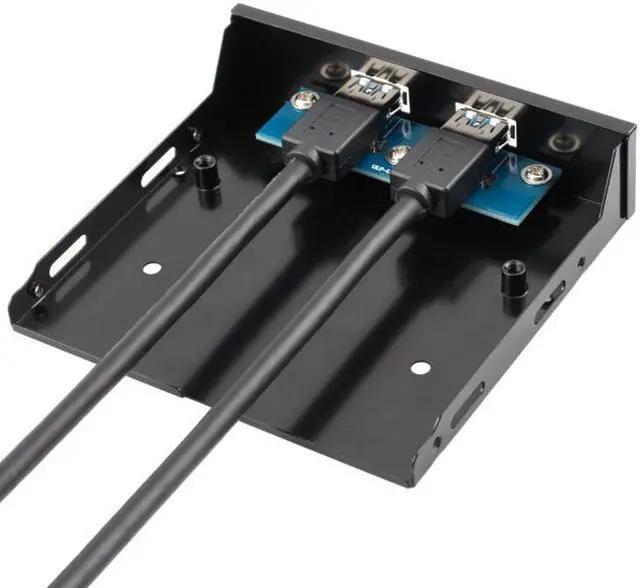 Alt view image 3 of 6 - Weastlinks 3.5" Floppy Bay Internal 20 Pin 2 Ports USB 3.0 Front Panel Bracket Cable usb3.0 to 20pin/19pin