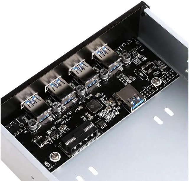 Alt view image 4 of 7 - Weastlinks 5.25 Inch USB 3.0 Front Panel 4 Port Motherboard 19 Pin to USB 3.0