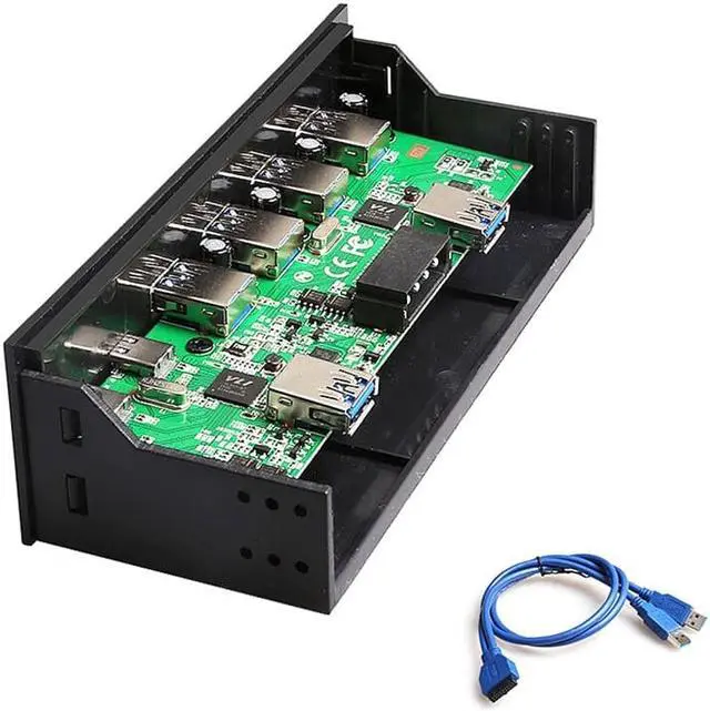 Alt view image 3 of 7 - Weastlinks 4 Ports USB3.0+2 Ports USB3.1 Type C Desktop Front Panel Computer Drives Expansion card