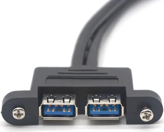 Alt view image 3 of 7 - Weastlinks 19Pin Female Header to Dual USB3.0 Female 20Pin USB 2 Port Splitter Cable with Screw PCIe Profile Bracket for DIY Motherboard Front Panel