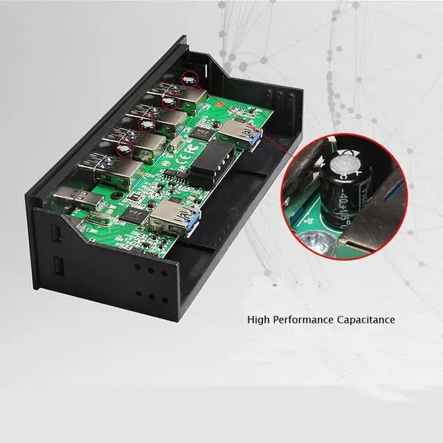 Alt view image 6 of 7 - Weastlinks 4 Ports USB3.0+2 Ports USB3.1 Type C Desktop Front Panel Computer Drives Expansion card