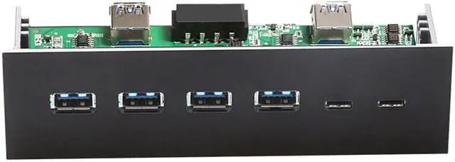 Alt view image 2 of 7 - Weastlinks 4 Ports USB3.0+2 Ports USB3.1 Type C Desktop Front Panel Computer Drives Expansion card