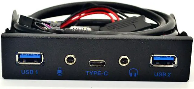 Main image of Weastlinks USB HUB 5 Port USB 3.1 TYPE-C USB 3.0 Front Panel HD Audio 3.5mm Earphone Jack Mic Expansion Adapter for Desktop 3.5" Floppy Bay