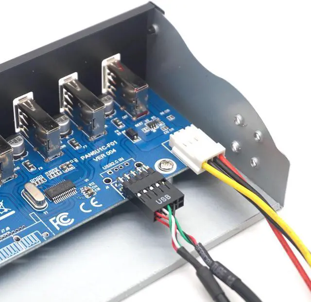 Alt view image 7 of 7 - Weastlinks 7 Ports USB 3.0 Hub 5Gbs 5.25" CD-ROM Drive Bay Front Panel for Computer Case USB 2.0 HUB 1.2 Rapid Charging Bracket