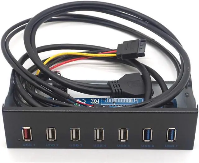 Main image of Weastlinks 7 Ports USB 3.0 Hub 5Gbs 5.25" CD-ROM Drive Bay Front Panel for Computer Case USB 2.0 HUB 1.2 Rapid Charging Bracket