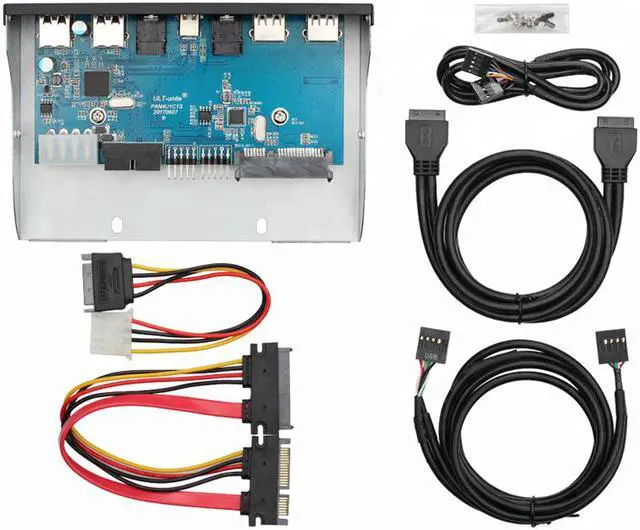 Alt view image 7 of 7 - Weastlinks 5.25 Inch USB 3.0 2.0 USB Type C HD Audio Port Front Panel Aluminum USB Type-C