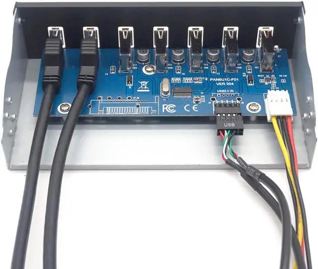 Alt view image 2 of 7 - Weastlinks 7 Ports USB 3.0 Hub 5Gbs 5.25" CD-ROM Drive Bay Front Panel for Computer Case USB 2.0 HUB 1.2 Rapid Charging Bracket