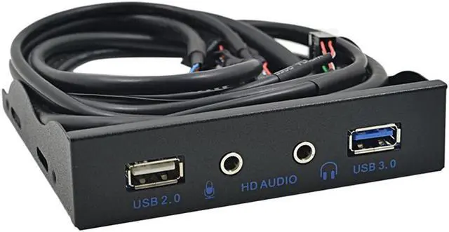 Main image of Weastlinks 20 Pin 4 Port USB 3.0 Front Panel USB 2.0 Hub HD Audio 3.5mm Earphone Jack MIC Interface for PC Desktop 3.5" Floppy Bay