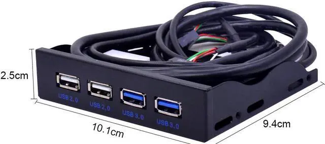 Alt view image 2 of 7 - Weastlinks 4 Ports USB 2.0 USB 3.0 Front Panel USB3.0 Hub Splitter Internal Combo Bracket Adapter for Desktop 3.5 Inch Floppy Bay