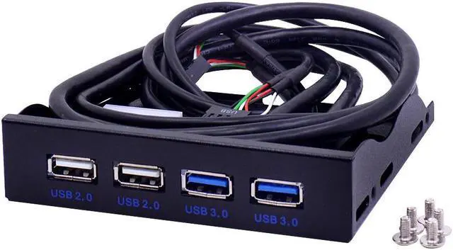 Main image of Weastlinks 4 Ports USB 2.0 USB 3.0 Front Panel USB3.0 Hub Splitter Internal Combo Bracket Adapter for Desktop 3.5 Inch Floppy Bay