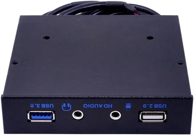 Alt view image 5 of 7 - Weastlinks 20 Pin 4 Port USB 3.0 Front Panel USB 2.0 Hub HD Audio 3.5mm Earphone Jack MIC Interface for PC Desktop 3.5" Floppy Bay