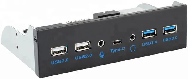 Alt view image 6 of 7 - Weastlinks 5.25 Inch USB 3.0 2.0 USB Type C HD Audio Port Front Panel Aluminum USB Type-C