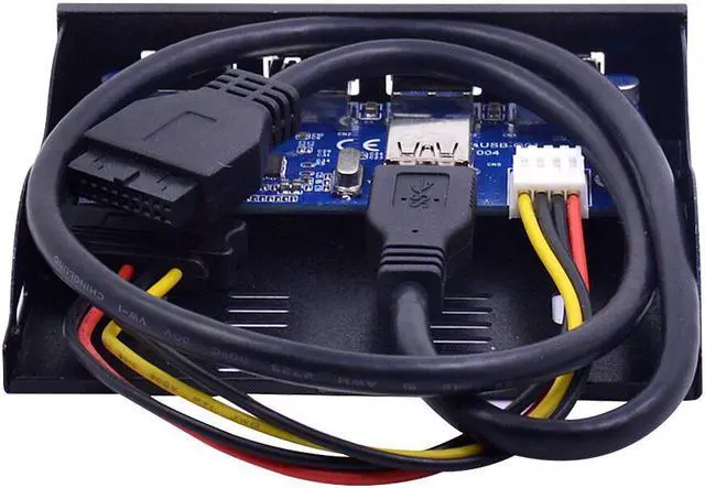 Alt view image 5 of 7 - Weastlinks 19Pin 4 Port USB 3.0 Front Panel Combo Bracket USB3.0 Hub Adapter for PC Desktop 3.5" FDD Floppy Disk Drive Bay