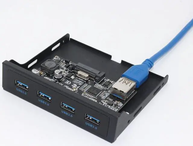 Alt view image 5 of 7 - Weastlinks PCI-E to USB 3.0 PC Front Panel USB Expansion Card PCIE USB Adapter 3.5" Floppy USB3.0 Front Panel Bracket PCI Express x1 Riser