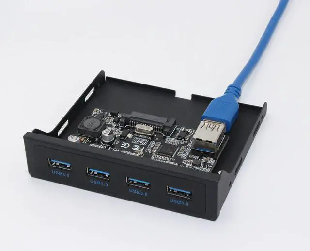 Alt view image 2 of 7 - Weastlinks PCI-E to USB 3.0 PC Front Panel USB Expansion Card PCIE USB Adapter 3.5" Floppy USB3.0 Front Panel Bracket PCI Express x1 Riser