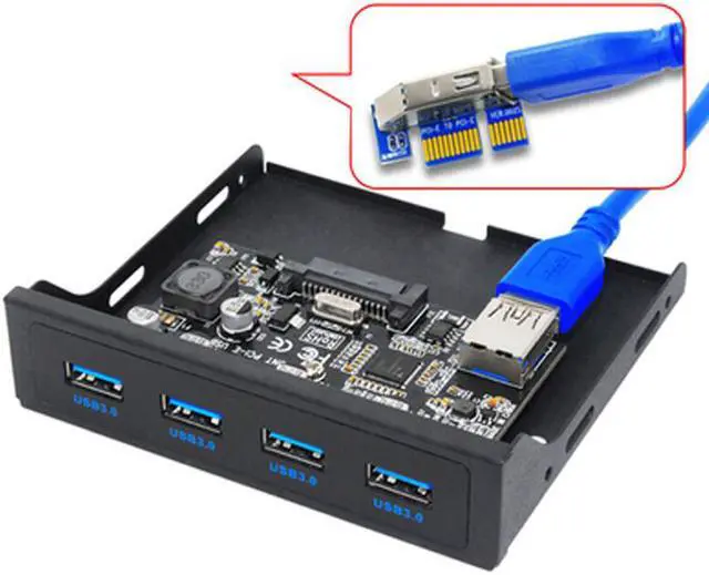 Main image of Weastlinks PCI-E to USB 3.0 PC Front Panel USB Expansion Card PCIE USB Adapter 3.5" Floppy USB3.0 Front Panel Bracket PCI Express x1 Riser