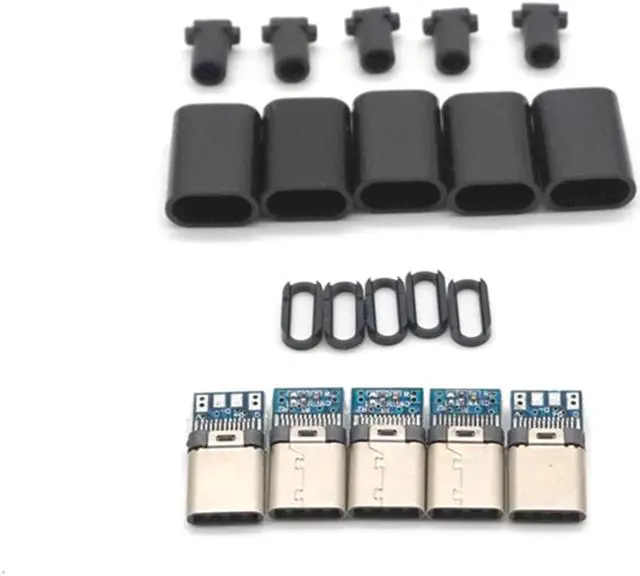 Alt view image 5 of 7 - Weastlinks 5pcs TYPE-C USB 3.1 Plug Male connector With PCB 24pin welding Data OTG line interface DIY data cable accessories