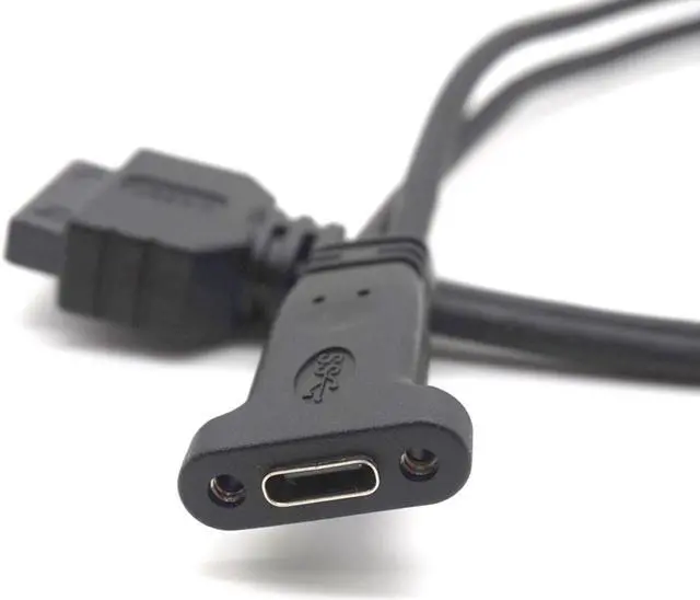 Alt view image 3 of 6 - Weastlinks 19pin USB header to USB 3.1 Type-C Cable 20 PIN USB3.0 Female to USB-C Adapter Card PCI-e Long profile Bracket