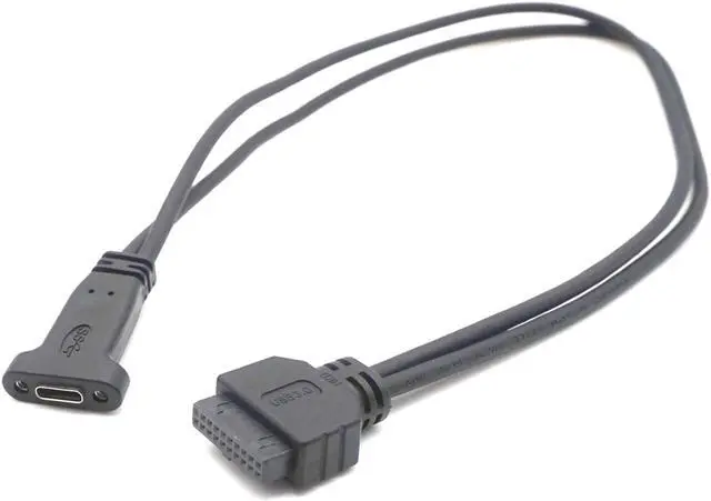 Alt view image 6 of 6 - Weastlinks 19pin USB header to USB 3.1 Type-C Cable 20 PIN USB3.0 Female to USB-C Adapter Card PCI-e Long profile Bracket