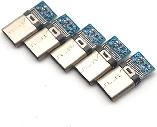 Alt view image 6 of 7 - Weastlinks 5pcs TYPE-C USB 3.1 Plug Male connector With PCB 24pin welding Data OTG line interface DIY data cable accessories