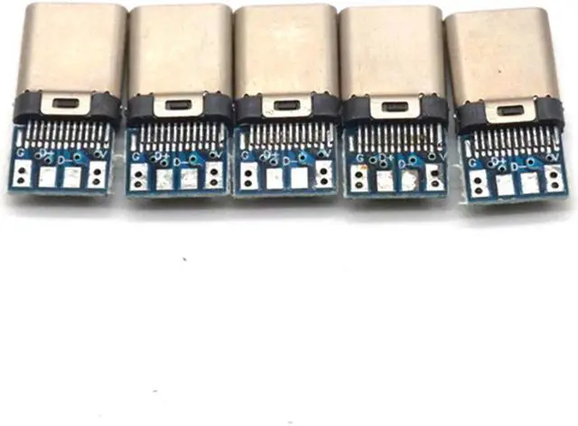 Alt view image 4 of 7 - Weastlinks 5pcs TYPE-C USB 3.1 Plug Male connector With PCB 24pin welding Data OTG line interface DIY data cable accessories