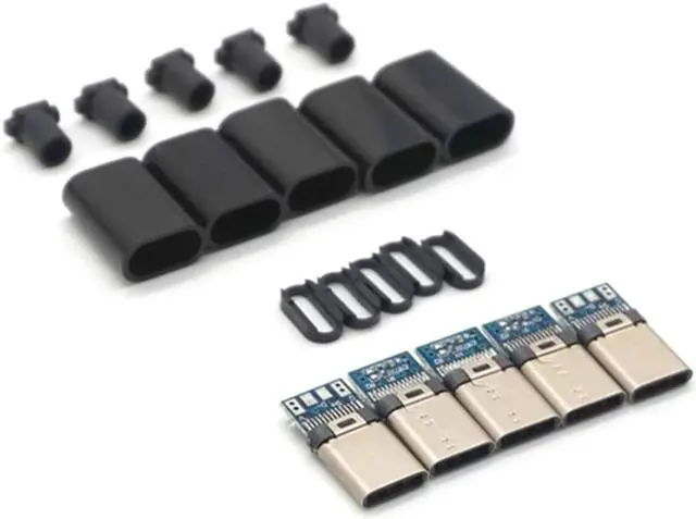 Alt view image 7 of 7 - Weastlinks 5pcs TYPE-C USB 3.1 Plug Male connector With PCB 24pin welding Data OTG line interface DIY data cable accessories