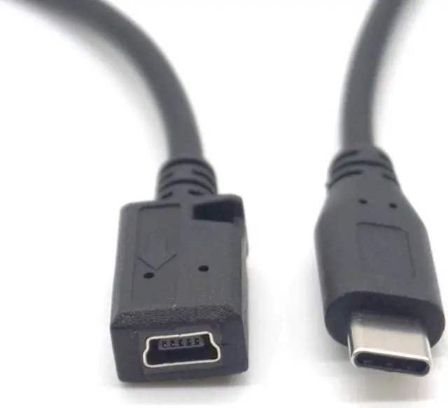 Alt view image 4 of 7 - Weastlinks 2PCS Type C USB 3.1 Male to Mini USB Female Charging Data Cable Cord Adapter
