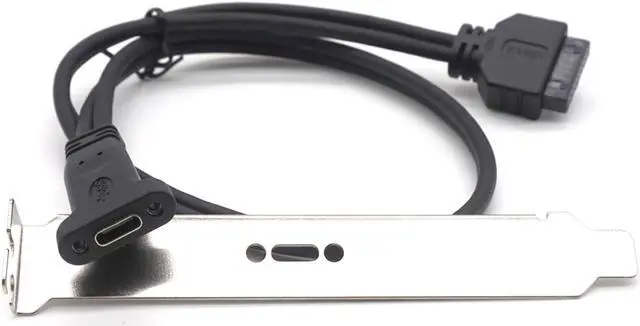Alt view image 5 of 6 - Weastlinks 19pin USB header to USB 3.1 Type-C Cable 20 PIN USB3.0 Female to USB-C Adapter Card PCI-e Long profile Bracket