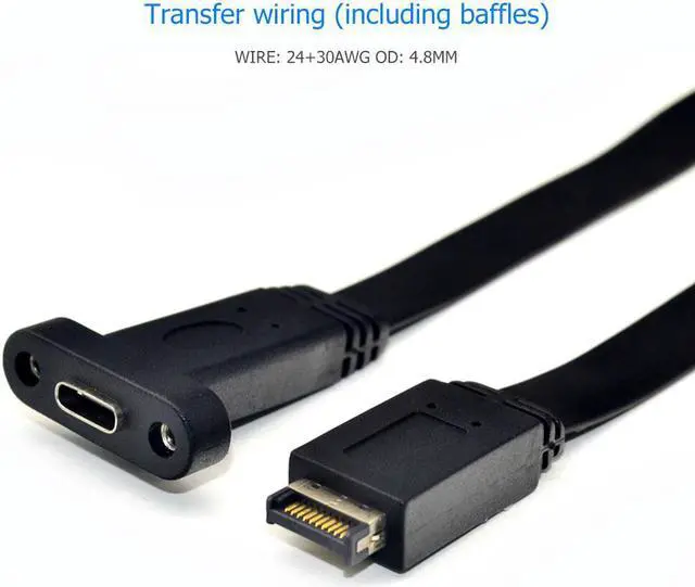 Alt view image 3 of 7 - Weastlinks USB 3.1 Front Panel Header Type-E M to Type-C F Motherboard Expansion Cable Computer Connection and Connector