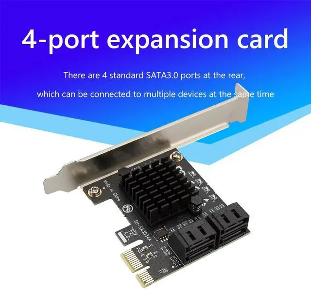 Alt view image 3 of 7 - Weastlinks PCIe to 4 Ports SATA 3 III 3.0 6 Gbps SSD Adapter PCI-e PCI Express x1 Controller Board Expansion Card Support x4 x6 x8 x16