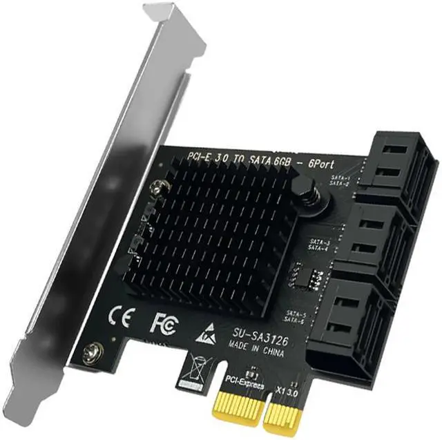 Alt view image 2 of 8 - Weastlinks PCI-e to 6 Ports SATA 3 PCI Express Expansion Card PCI-E SATA Controller PCIE 1X to SATA3 6Gb Adapter Add On Card for HDD SSD