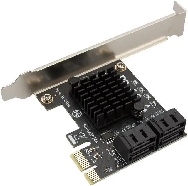 Alt view image 2 of 7 - Weastlinks PCIe to 4 Ports SATA 3 III 3.0 6 Gbps SSD Adapter PCI-e PCI Express x1 Controller Board Expansion Card Support x4 x6 x8 x16