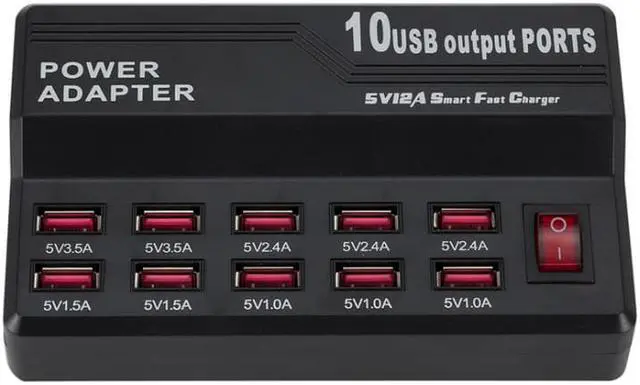 Alt view image 5 of 5 - Weastlinks Smart 10 Ports 12 Ports USB Fast Charger Universal Power Adapter USB Charger Adapter