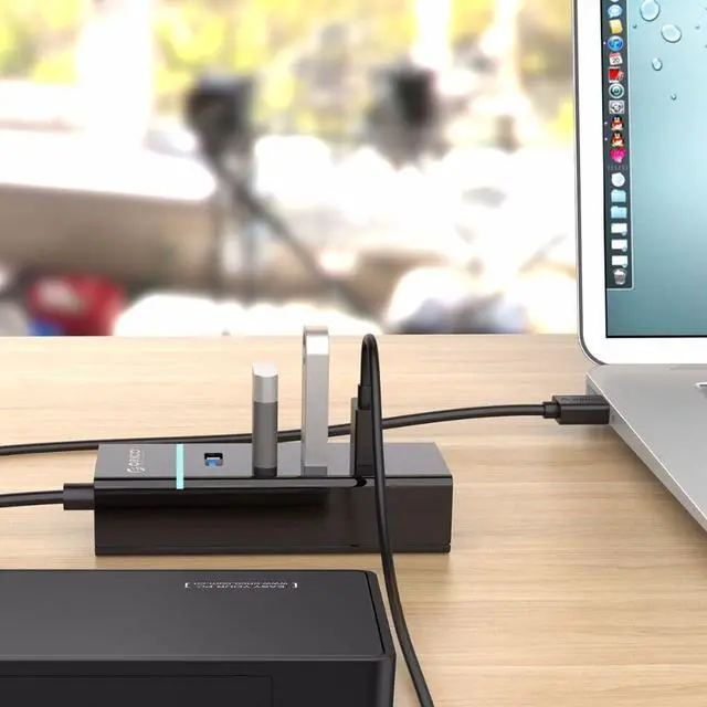 Alt view image 6 of 7 - Weastlinks Portable 4 Ports USB 3.0 HUB USB3.0 High Speed 5Gbps Dock Station