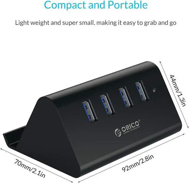 Alt view image 5 of 7 - Weastlinks 5Gbps High Speed Mini 4 ports USB3.0 HUB Splitter for Desktop Laptop with Stand Holder for Phone Tablet PC