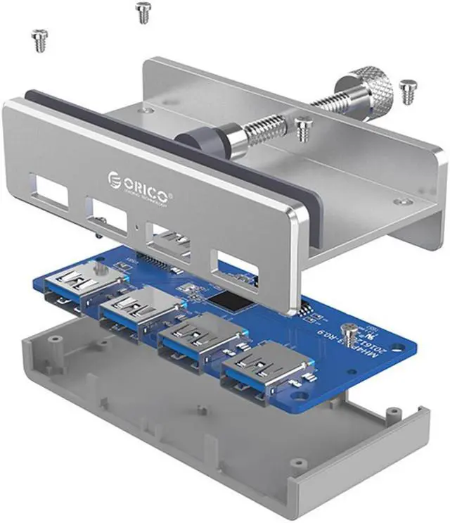 Alt view image 6 of 7 - Weastlinks USB HUB Aluminum 4 Ports USB 3.0 Clip-type HUB Multi USB Splitter Adapter 10-30mm Range Clip For Laptop PC Computer