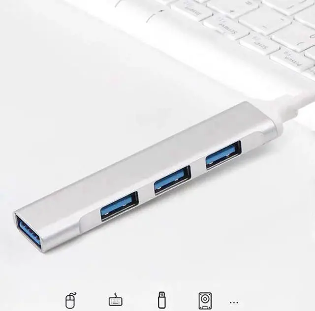Alt view image 3 of 8 - Weastlinks Type-C to USB HUB USB-C to 4-Port USB 3.0 2.0 High-Speed Splitter OTG Aluminum Alloy Docking Station