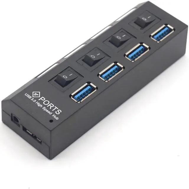 Alt view image 6 of 7 - Weastlinks USB Hub 3.0 USB Splitter Multi USB 3.0 Hub Multiple 4 Port Hab Splitters With Power Adapter Computer Accessories Hub For PC
