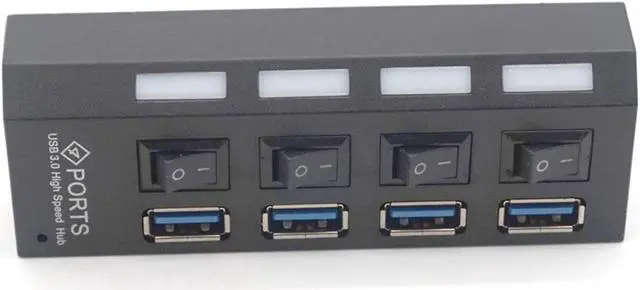 Alt view image 4 of 7 - Weastlinks USB Hub 3.0 USB Splitter Multi USB 3.0 Hub Multiple 4 Port Hab Splitters With Power Adapter Computer Accessories Hub For PC