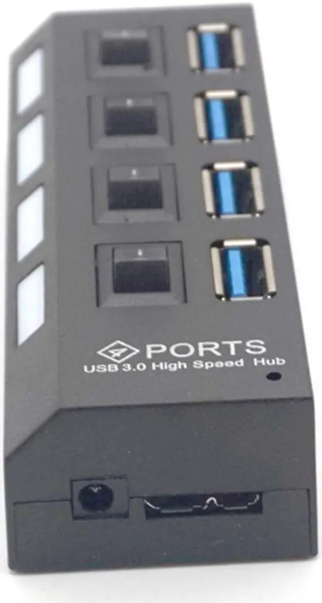 Alt view image 3 of 7 - Weastlinks USB Hub 3.0 USB Splitter Multi USB 3.0 Hub Multiple 4 Port Hab Splitters With Power Adapter Computer Accessories Hub For PC