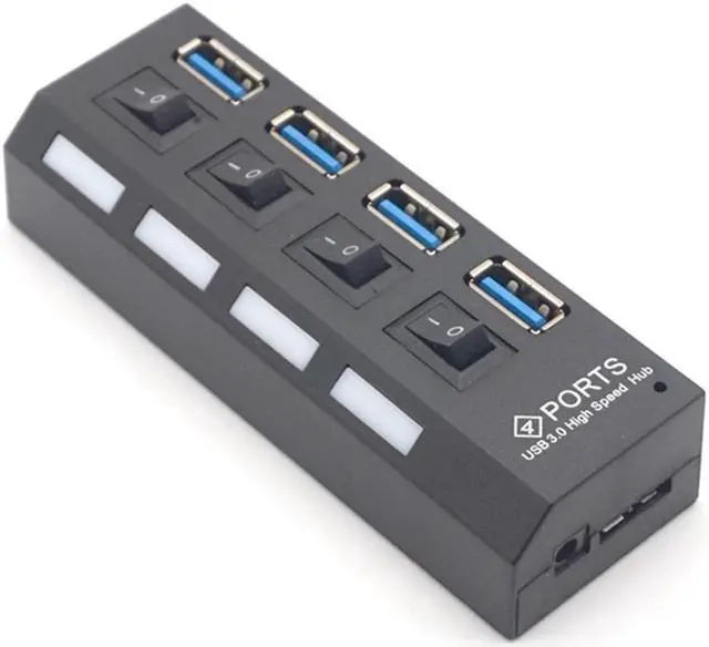 Alt view image 2 of 7 - Weastlinks USB Hub 3.0 USB Splitter Multi USB 3.0 Hub Multiple 4 Port Hab Splitters With Power Adapter Computer Accessories Hub For PC