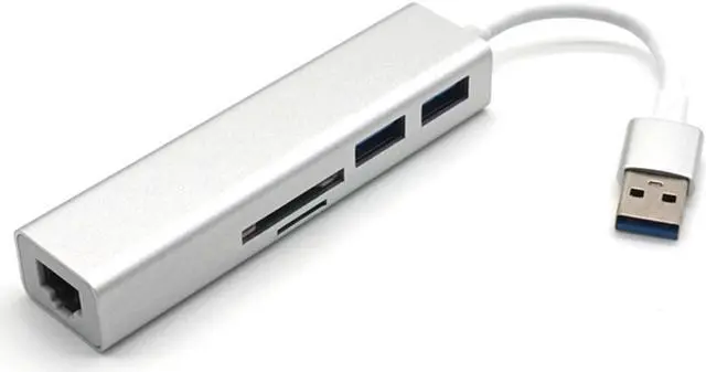 Main image of Weastlinks Aluminum USB3.0 to RJ45 2 Port USB3.0 SD TF Card Reader Adapter Converter