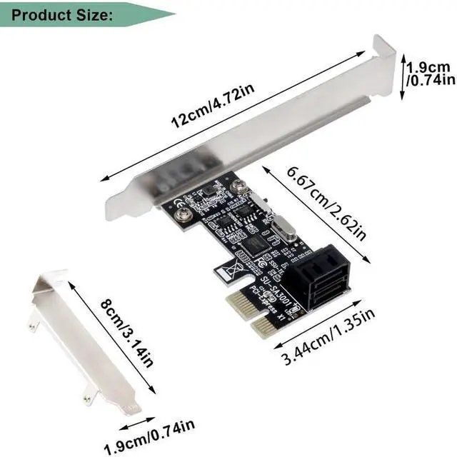 Alt view image 5 of 7 - Weastlinks PCI-e to 2 Ports SATA3.0 Expansion Card PCIE To Sata 3.0 Convert Adapter Interface For Ssd Boot System Riser Controller