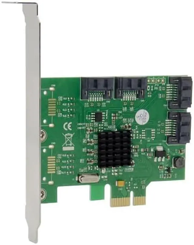 Alt view image 6 of 6 - Weastlinks PCI-E to 4 Ports SATA III 3.0 6G Controller Card Marvell 88SE9215 non raid pcie 2.0 x1 expansion card Low profile bracket