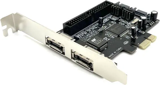 Alt view image 2 of 6 - Weastlinks 2 Port SATA IDE PCI-e Adapter Card PCIE to SATA IDE eSATA x2 Combo Adapter Converter RAID Controller Card Chip JMB363