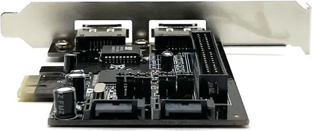 Alt view image 5 of 6 - Weastlinks 2 Port SATA IDE PCI-e Adapter Card PCIE to SATA IDE eSATA x2 Combo Adapter Converter RAID Controller Card Chip JMB363