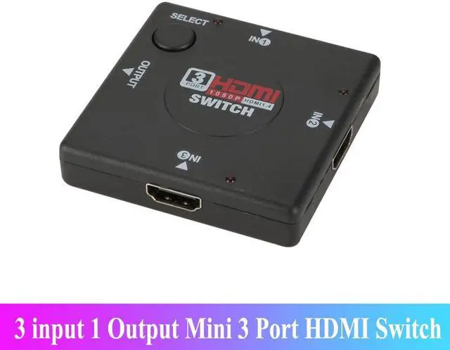 Main image of Weastlinks HDMI 3 input 1 Output 3 Port HDMI Switch Female to Female Switcher Splitter Box Selector for HDTV 1080P VIdeo Switcher