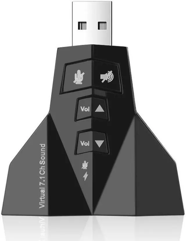 Alt view image 4 of 7 - Weastlinks USB Adapter External 7.1 Channel USB 3D Sound Card Audio Dual Virtual 7.1 USB 2.0 Adapter