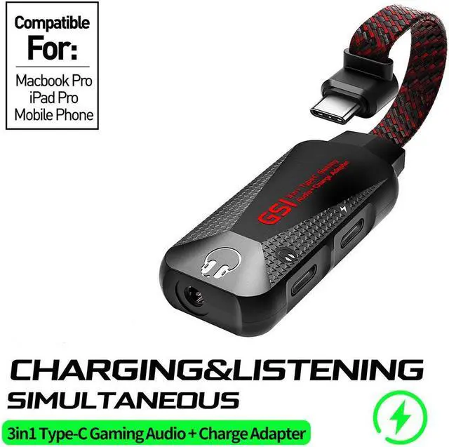 Main image of Weastlinks For GS1 New USB-C Type-C Fast Charge 3.5mm Audio Three in One Eat Chicken Game Mobile Phone High Quality Sound Card Adapter