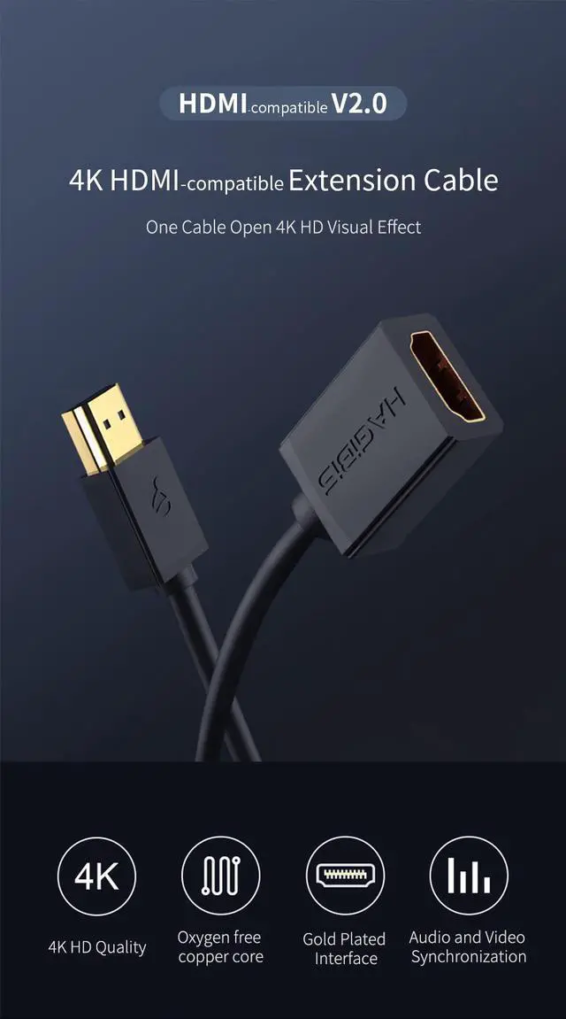 Alt view image 7 of 7 - Weastlinks HDMI-compatible Extension Cable 4K HDMI-compatible 2.0 male to female extender for Computer/HDTV/Laptop/Projector/PS3/4